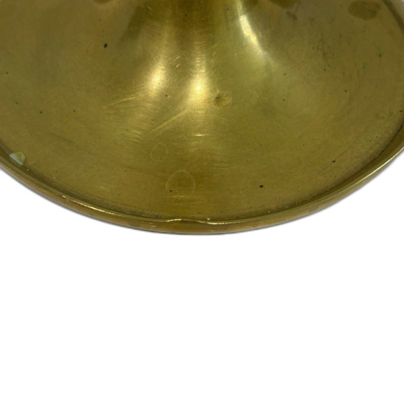 Vintage Solid Brass Candle Holders with Dish Style Base Matched Set - Picture 5 of 10